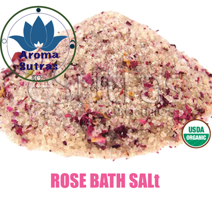 Luxury Rose Bath Salt | Organic Spa Soak | Aroma Sutras