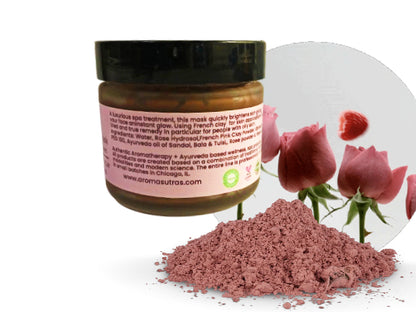 Anti Aging French Rose Clay Mask + Rose Flowers
