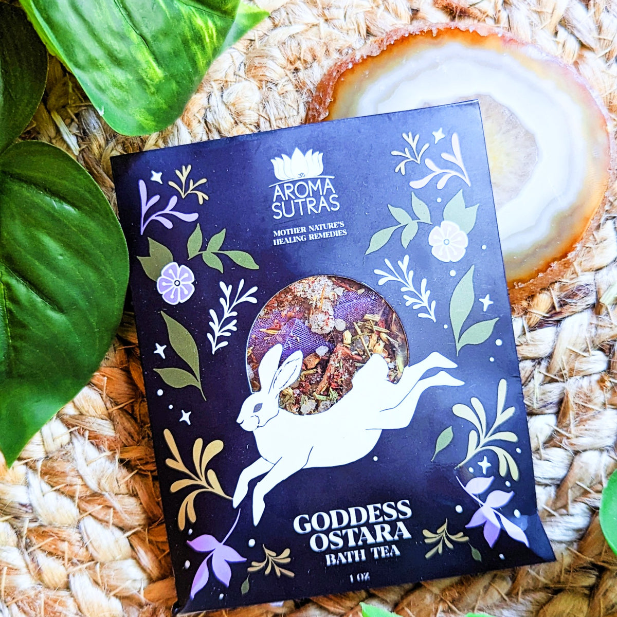 Aroma Sutras Goddess Ostara bath tea with leaves